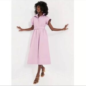 Elegant Lavender Belted Dress